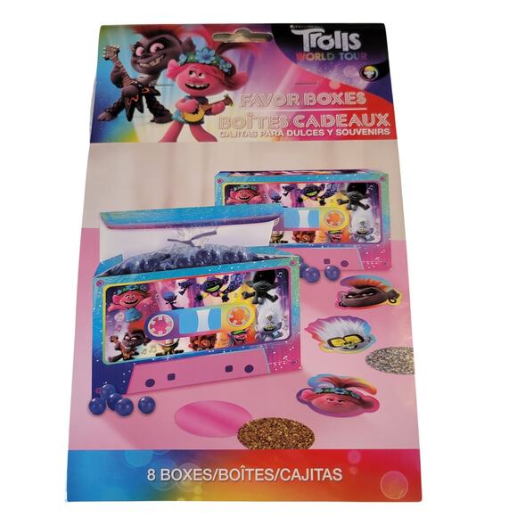 Trolls World Tour Party Decor Set Backdrop, Table Centerpieces, Favor Boxes Lot - Picture 9 of 16